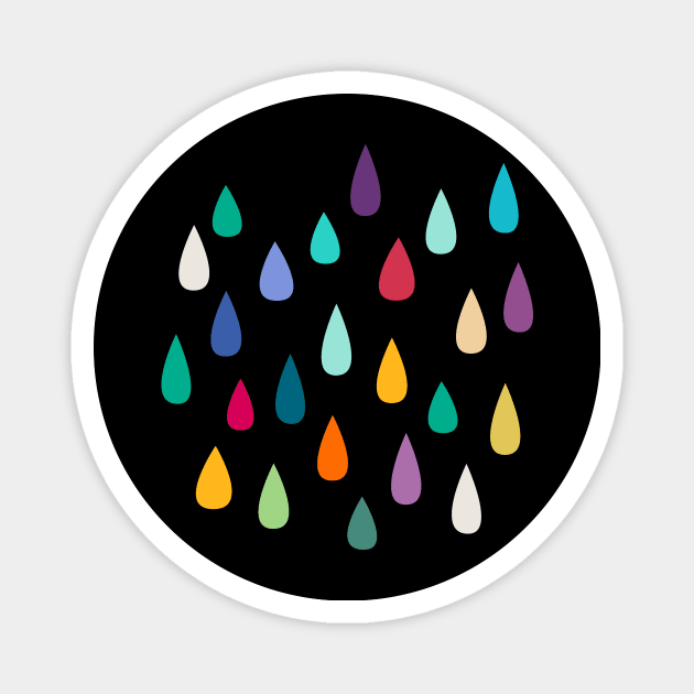 Rainbow Raindrops Jewelled Multicolour Colourful Magnet by Cecilia Mok